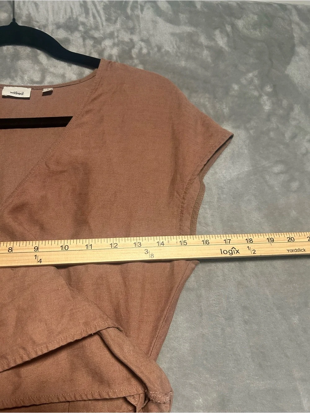 Wilfred Brax Jumpsuit Women’s 2 Linen Blend Tie Crossover Wrap Top Brown Pockets